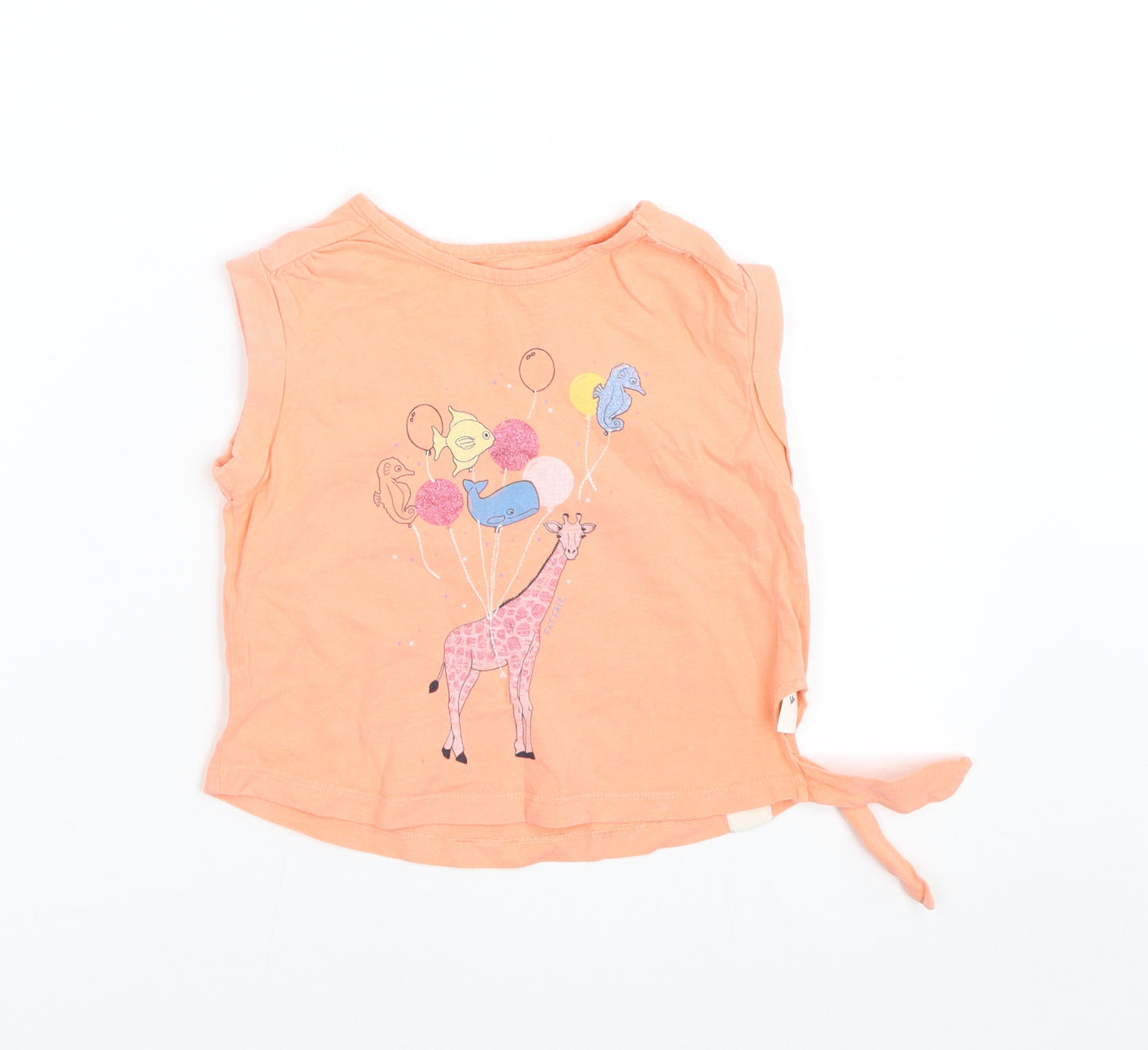 Fat Face Girls Orange   Basic T-Shirt Size 4-5 Years