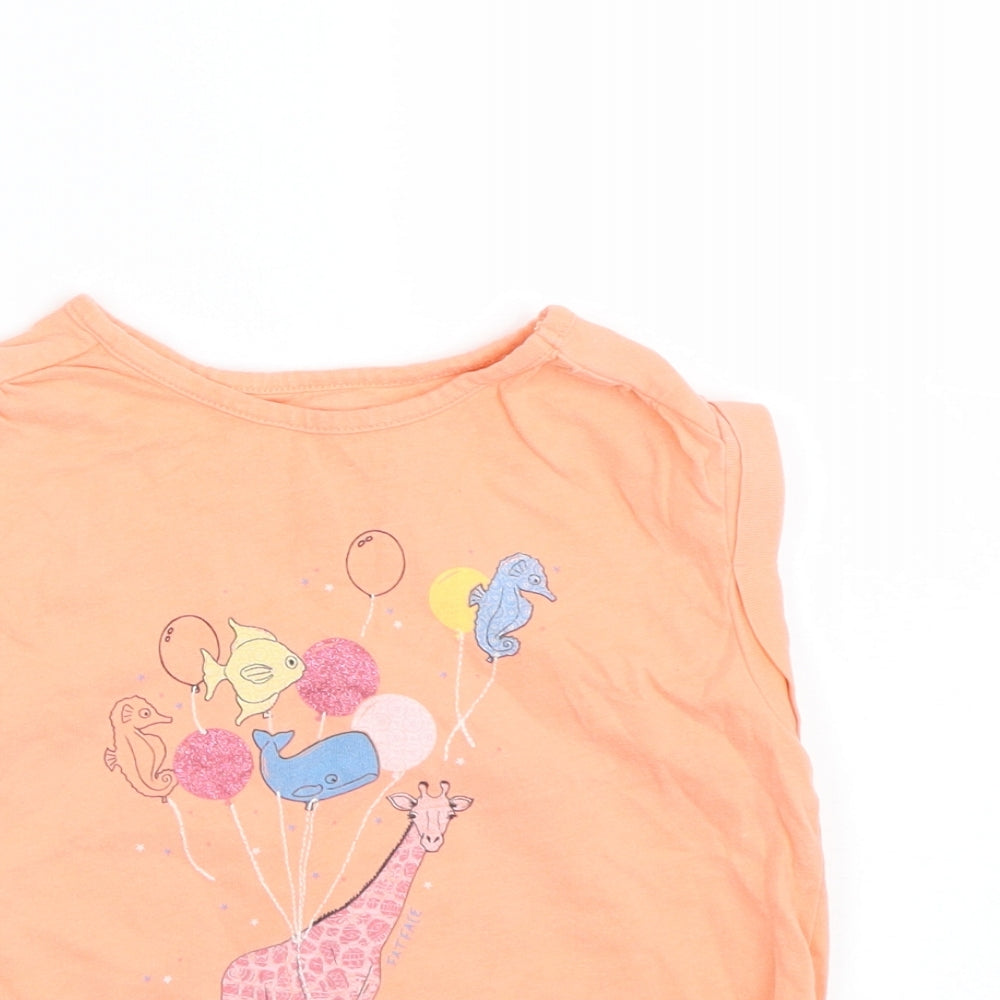 Fat Face Girls Orange   Basic T-Shirt Size 4-5 Years