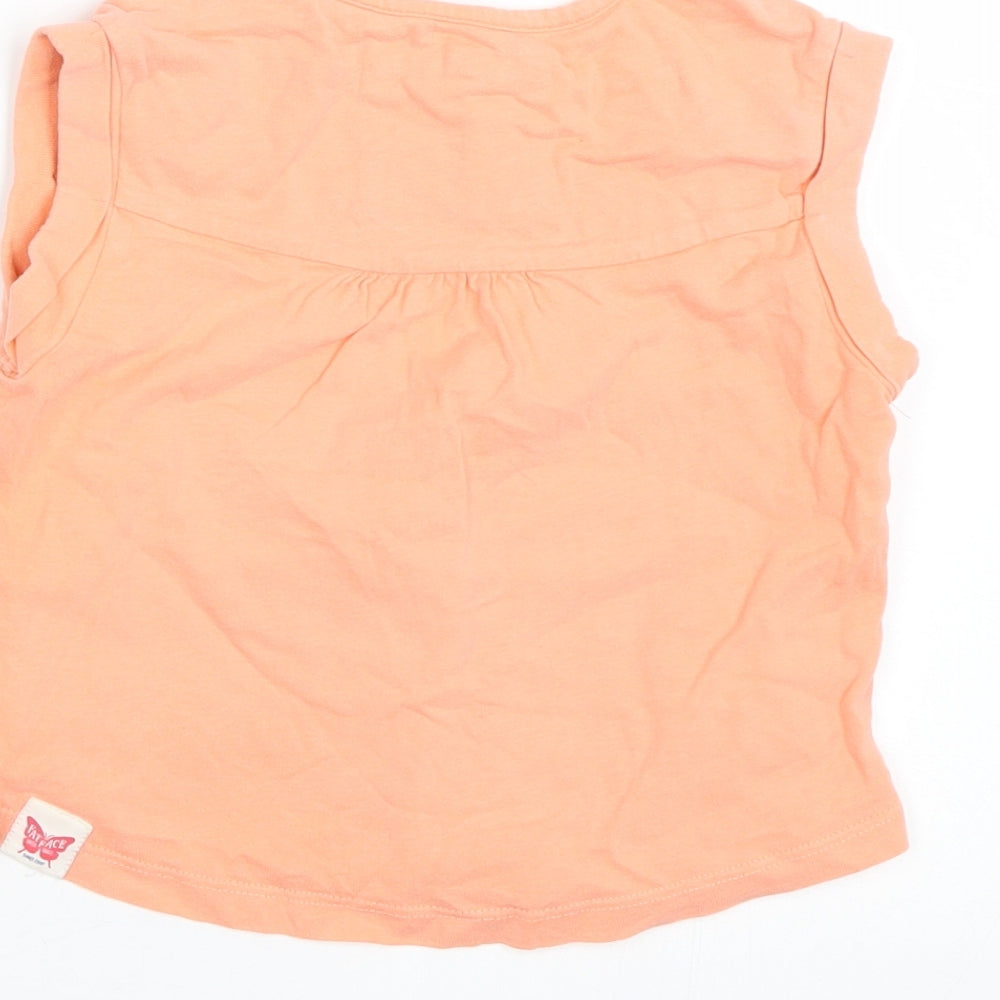 Fat Face Girls Orange   Basic T-Shirt Size 4-5 Years