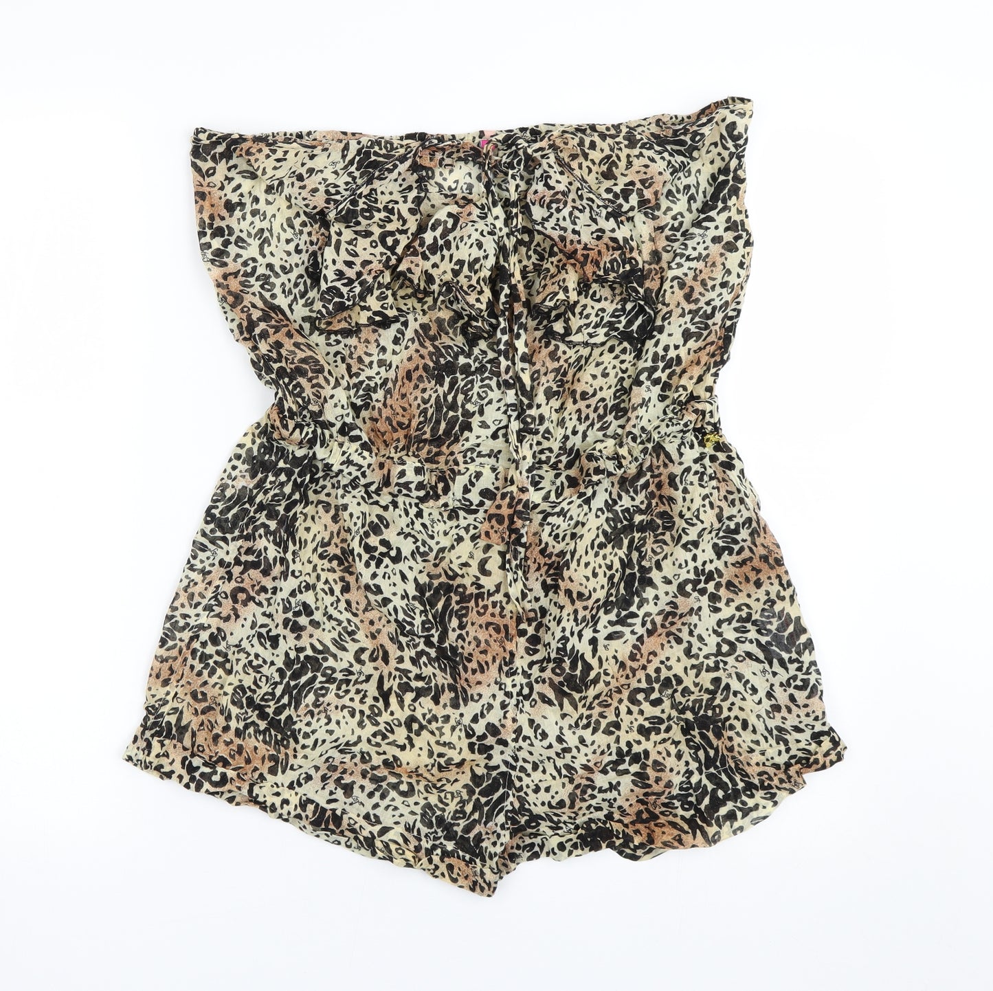 Lipsy Womens Brown Animal Print  Playsuit One-Piece Size 12