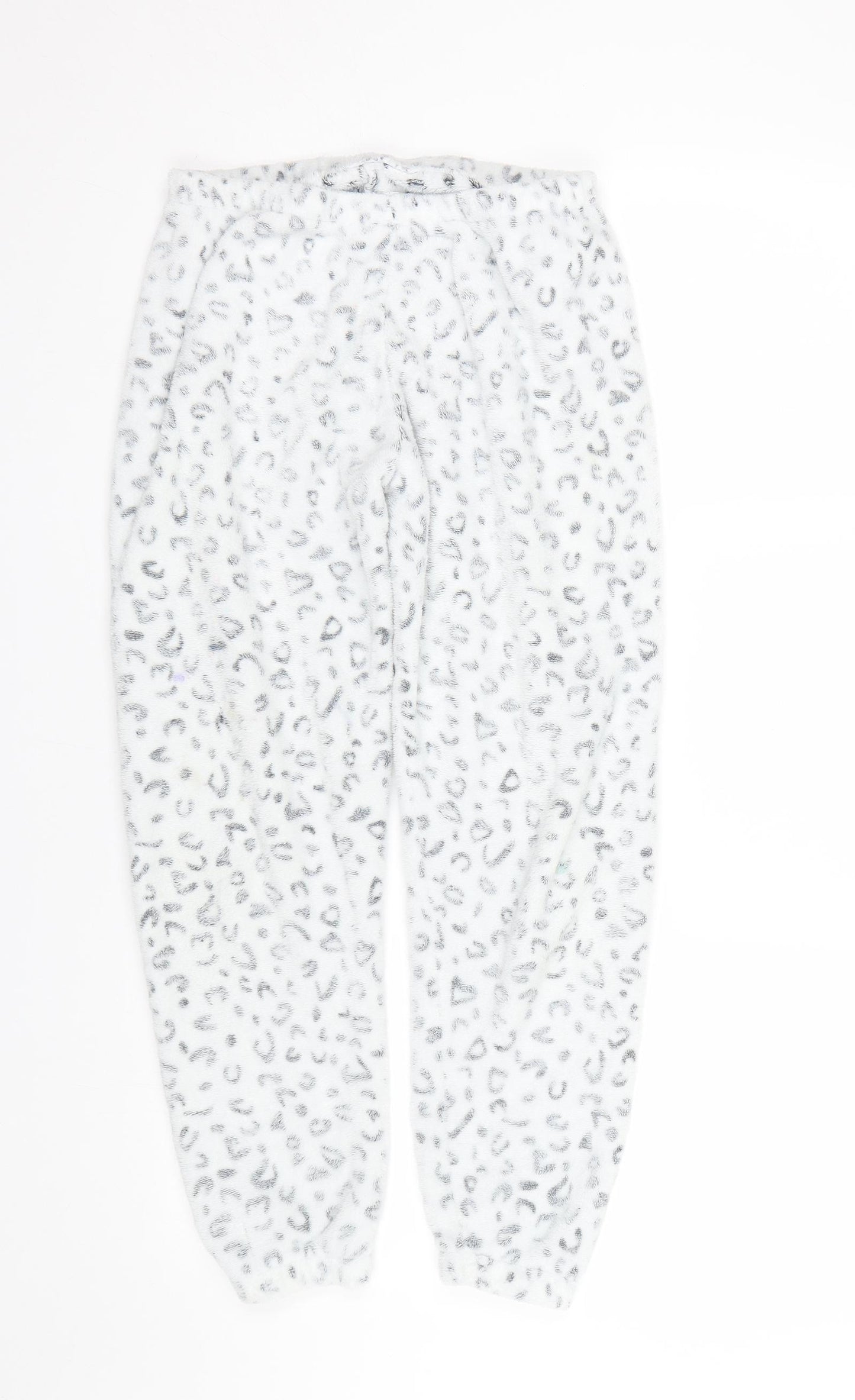 Love sleep Girls White Animal Print Fleece Cami Pyjama Pants Size 12-13 Years