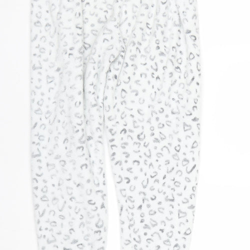 Love sleep Girls White Animal Print Fleece Cami Pyjama Pants Size 12-13 Years
