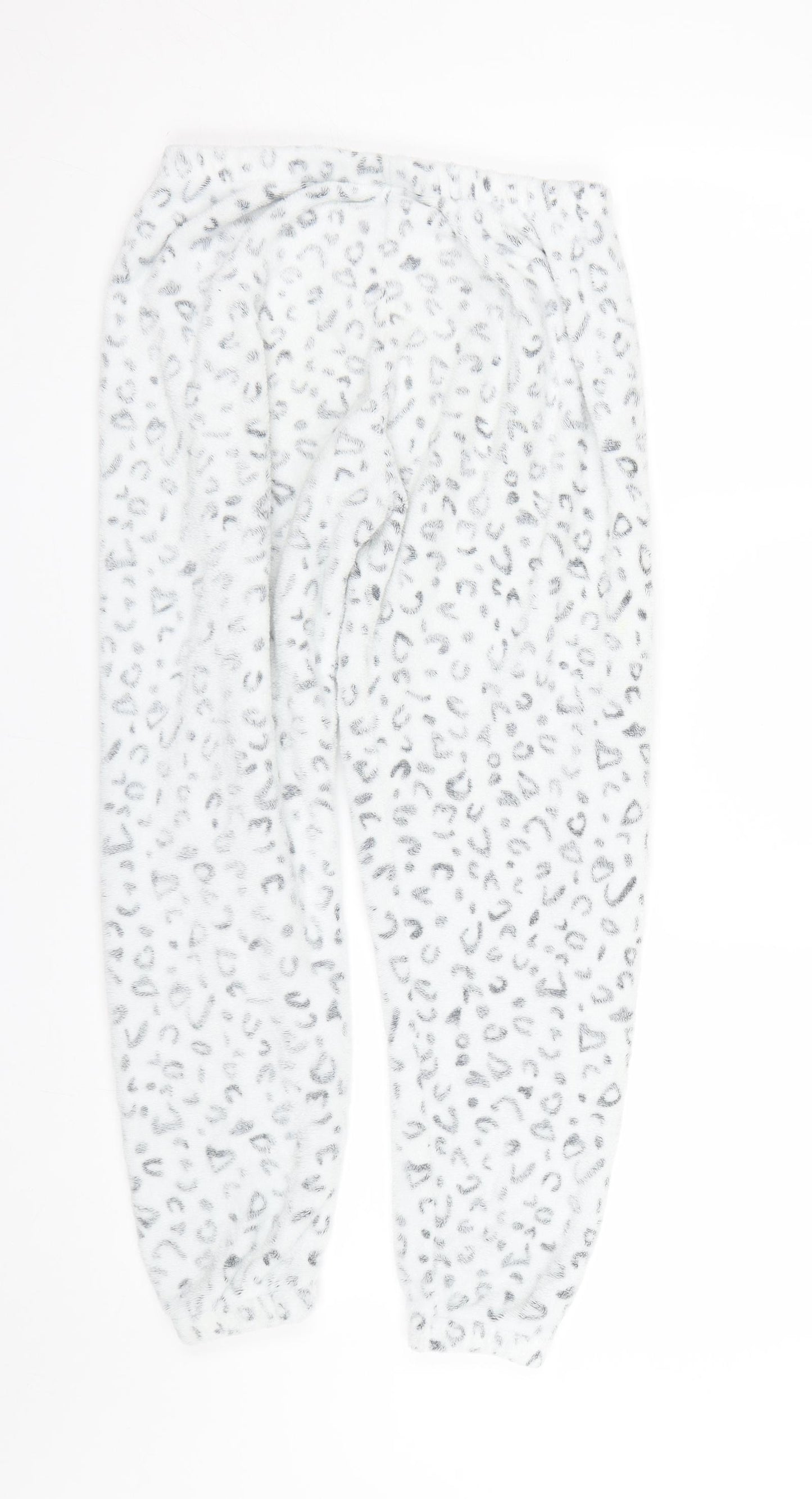 Love sleep Girls White Animal Print Fleece Cami Pyjama Pants Size 12-13 Years