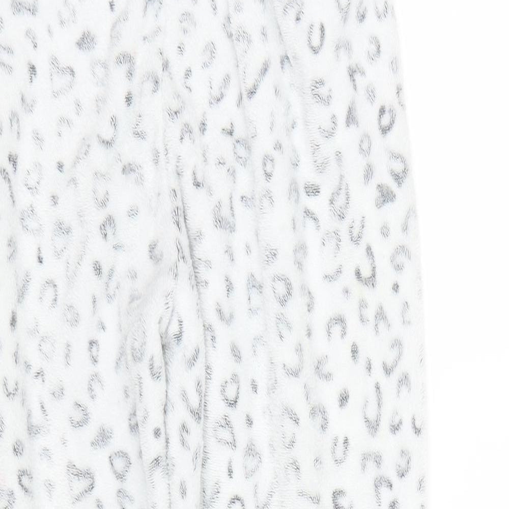 Love sleep Girls White Animal Print Fleece Cami Pyjama Pants Size 12-13 Years
