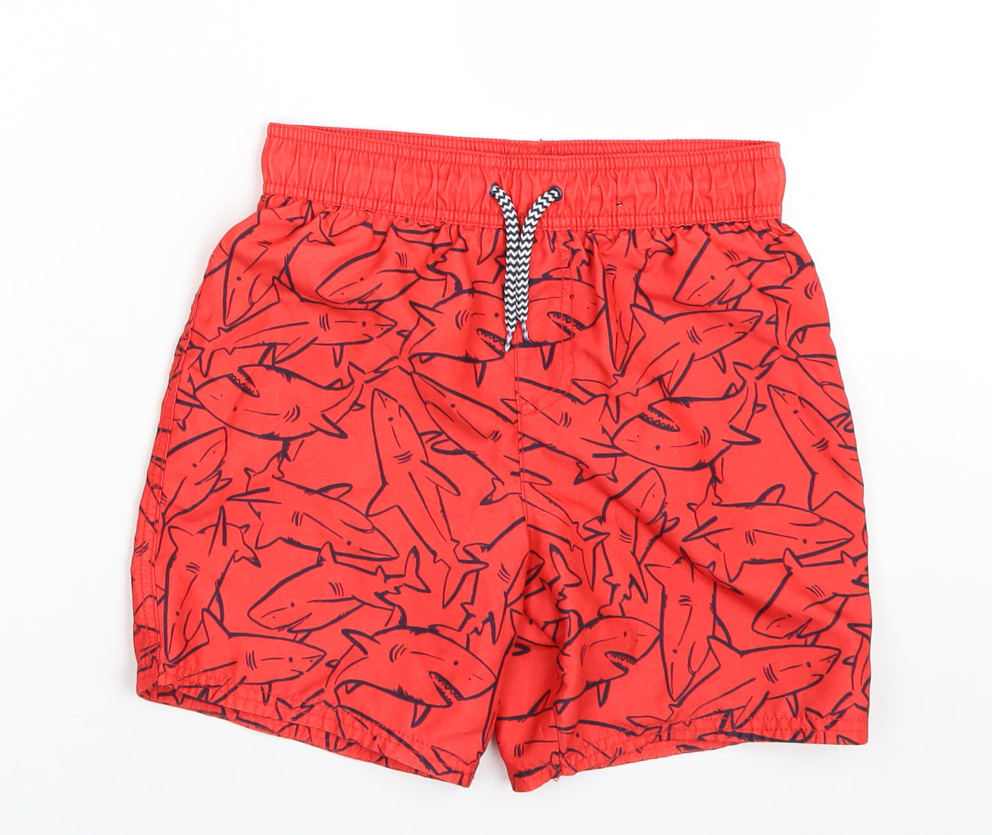 George Boys Red Animal Print  Sweat Shorts Size 9-10 Years - Sharks