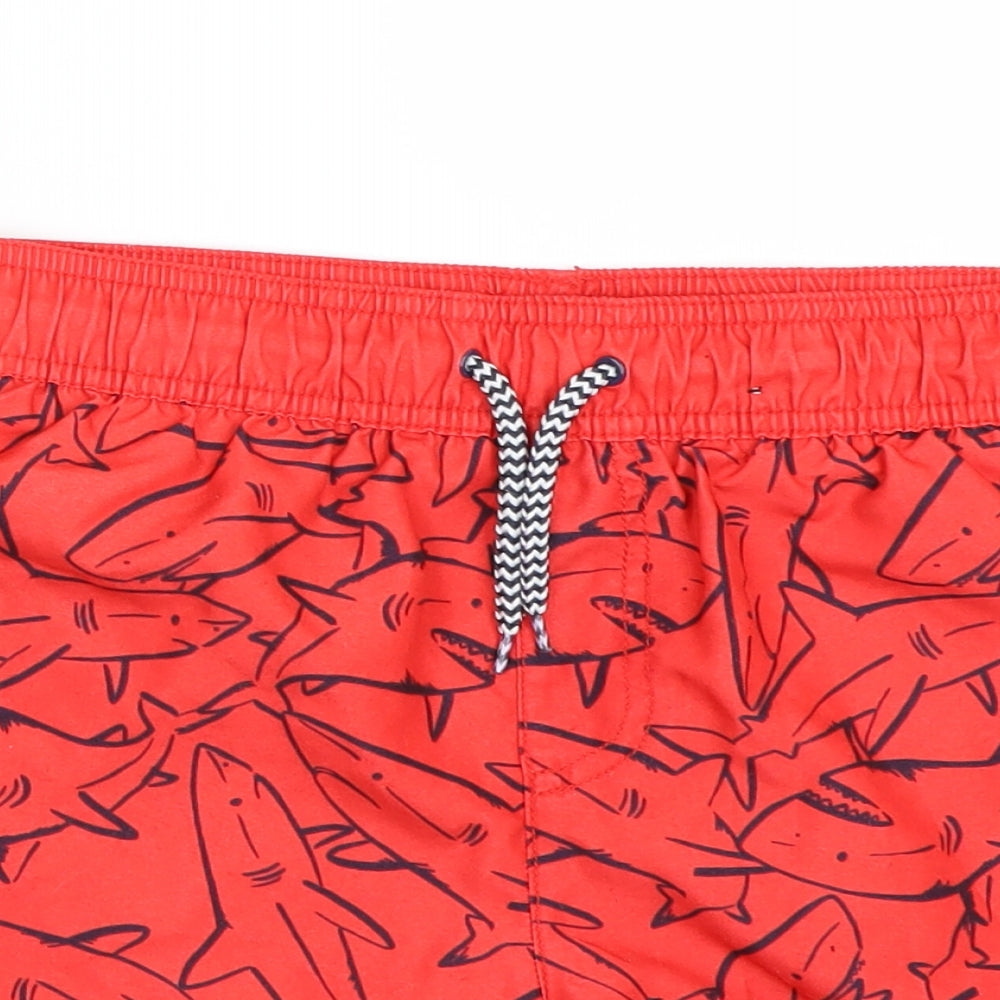 George Boys Red Animal Print  Sweat Shorts Size 9-10 Years - Sharks
