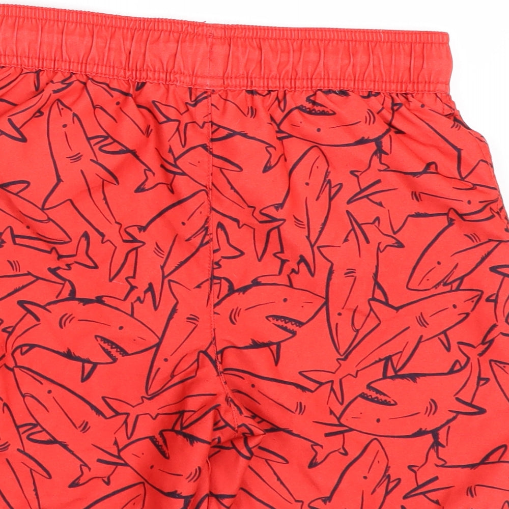 George Boys Red Animal Print  Sweat Shorts Size 9-10 Years - Sharks