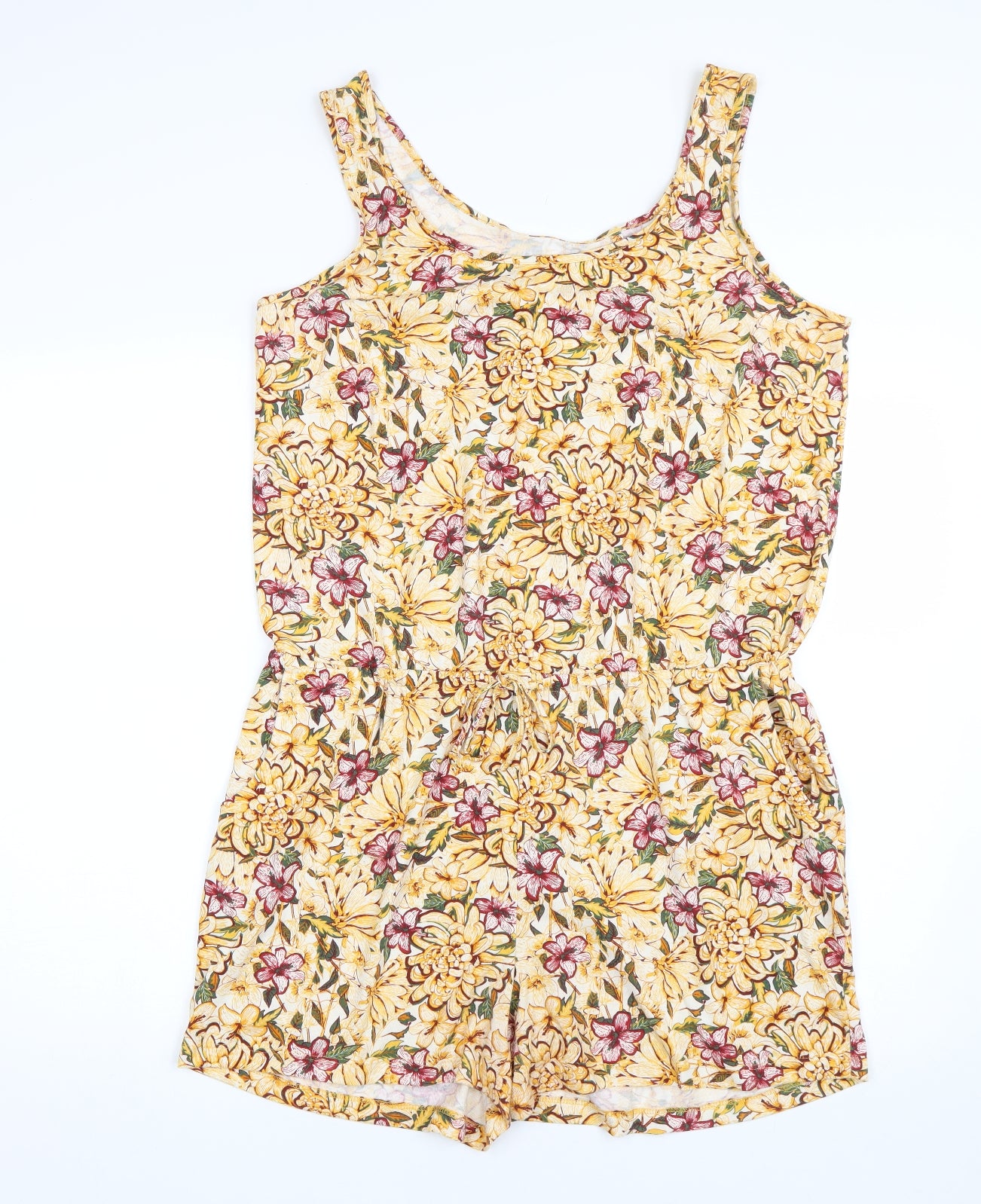 ESMARA Womens Yellow Floral  Playsuit One-Piece Size 18