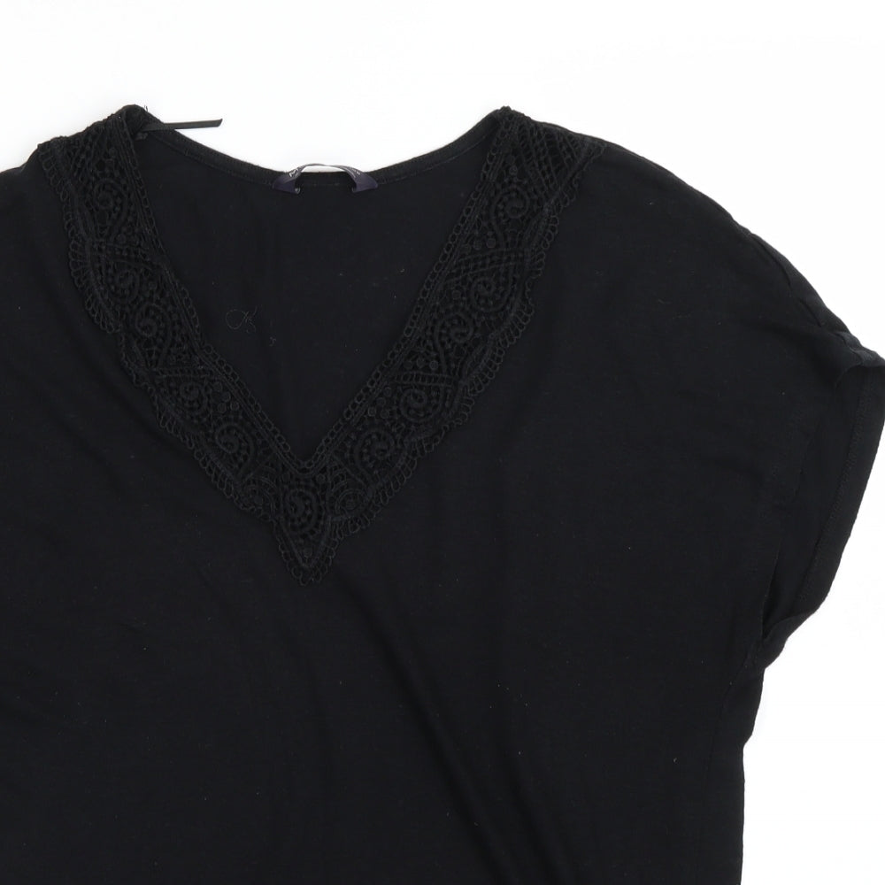 M&S Womens Black   Basic T-Shirt Size 12
