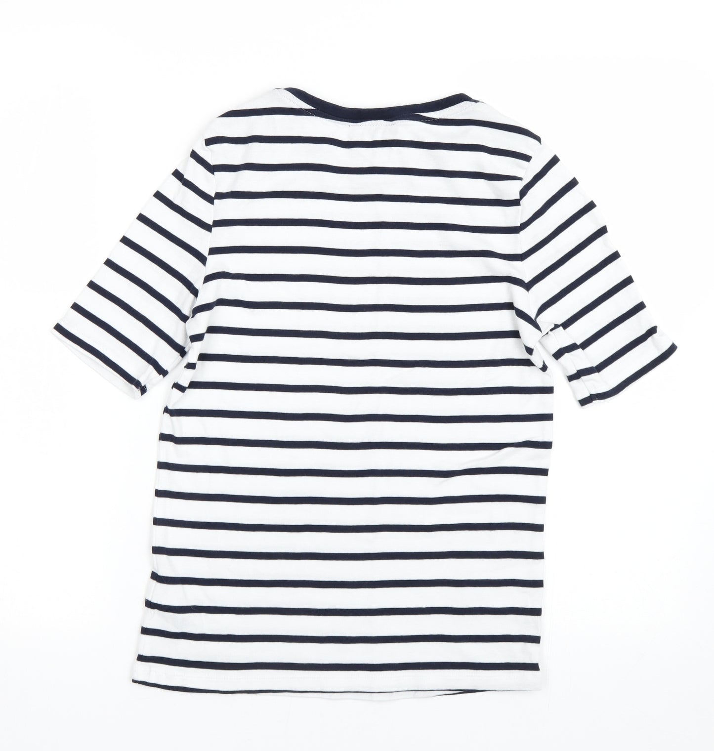 M&S Womens Blue Striped  Basic T-Shirt Size 12