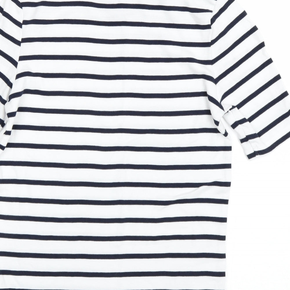 M&S Womens Blue Striped  Basic T-Shirt Size 12