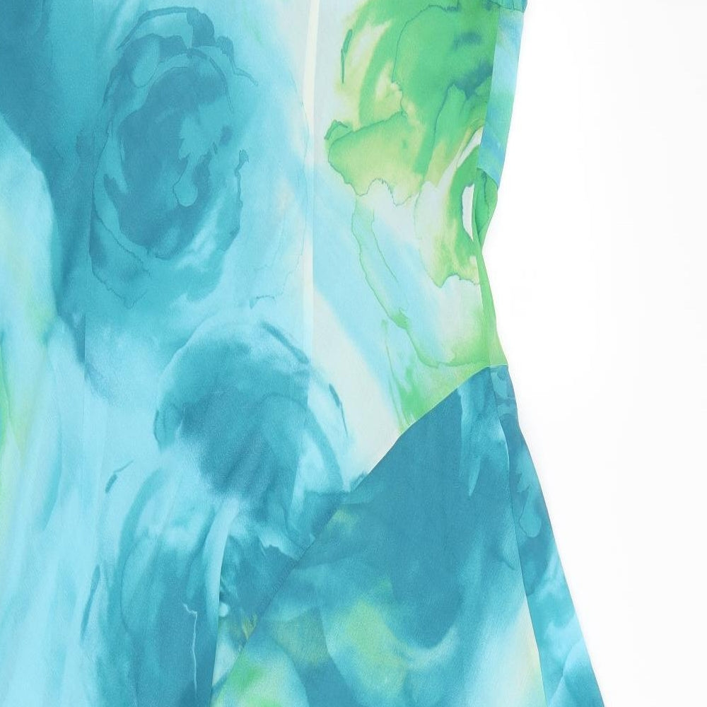 Per Una Womens Blue Floral  Tank Dress  Size 18
