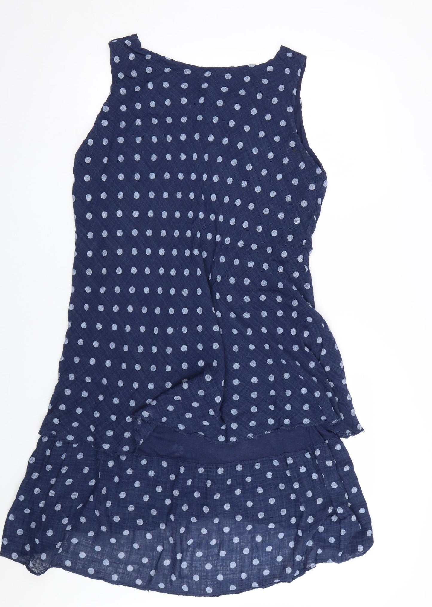 Made in Italy Womens Blue Polka Dot  Tank Dress  Size 16