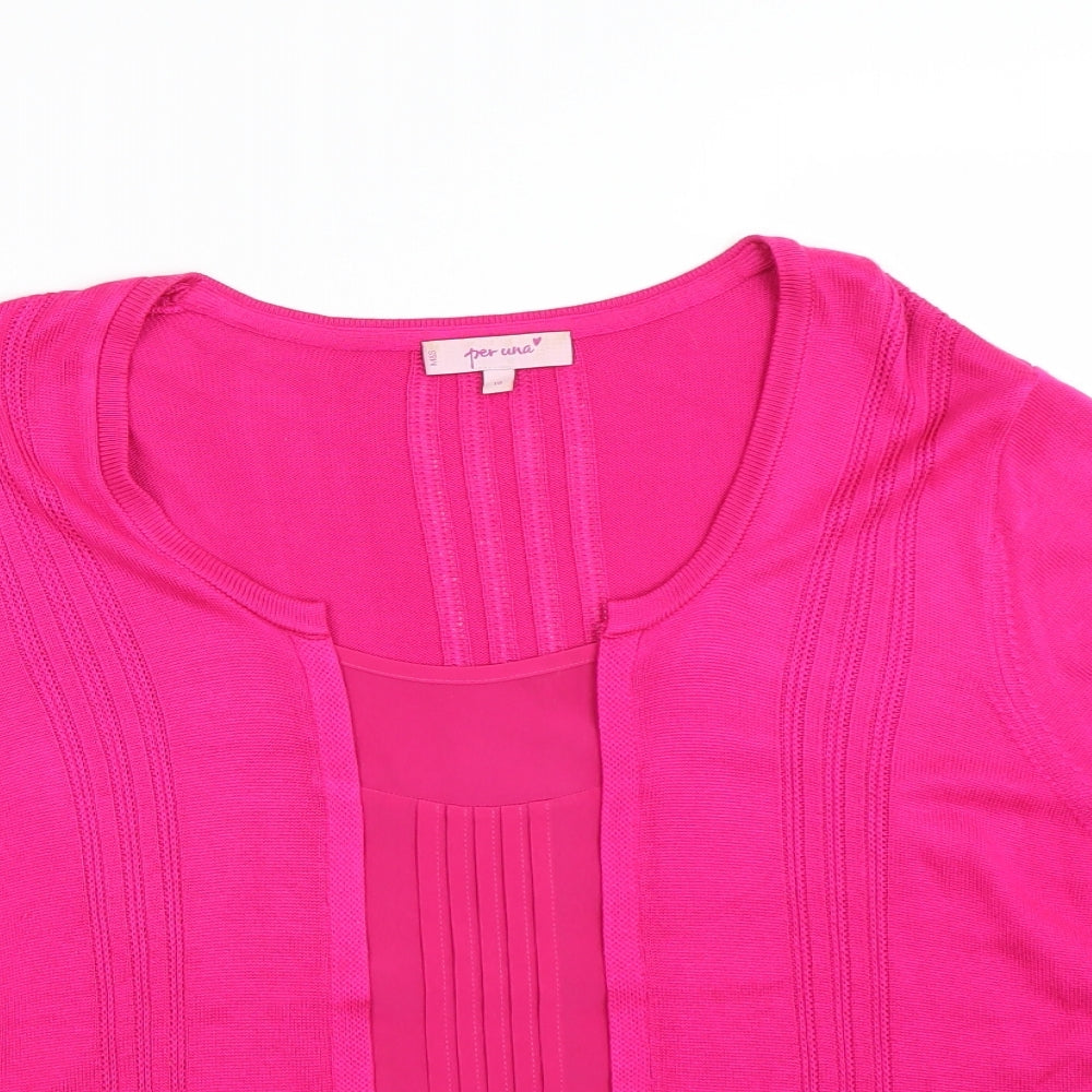 Per Una Womens Pink   Basic T-Shirt Size 18