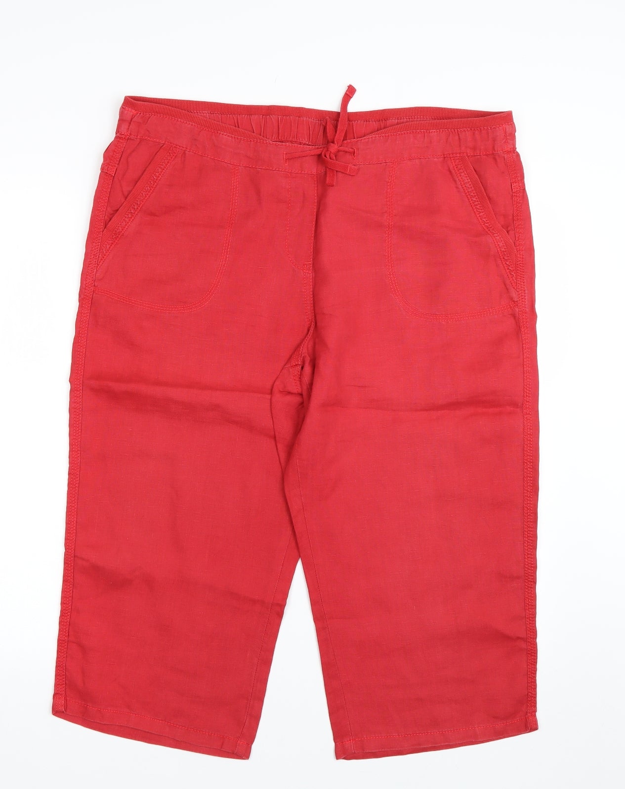 M&S Womens Red   Bermuda Shorts Size 16
