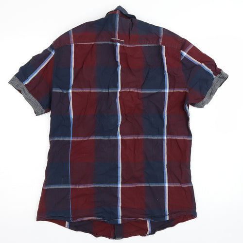 Urbndist Mens Red Check   Button-Up Size M