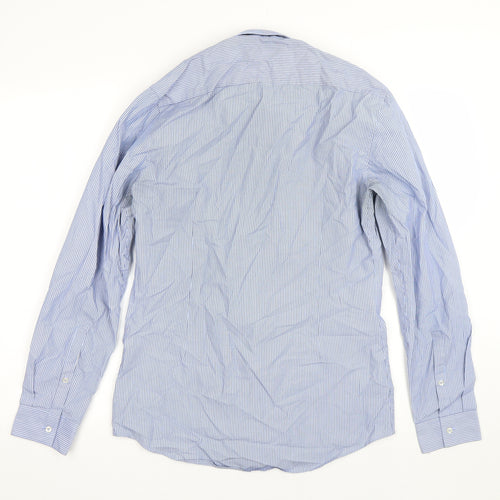 Limited Mens Blue Striped   Dress Shirt Size 15