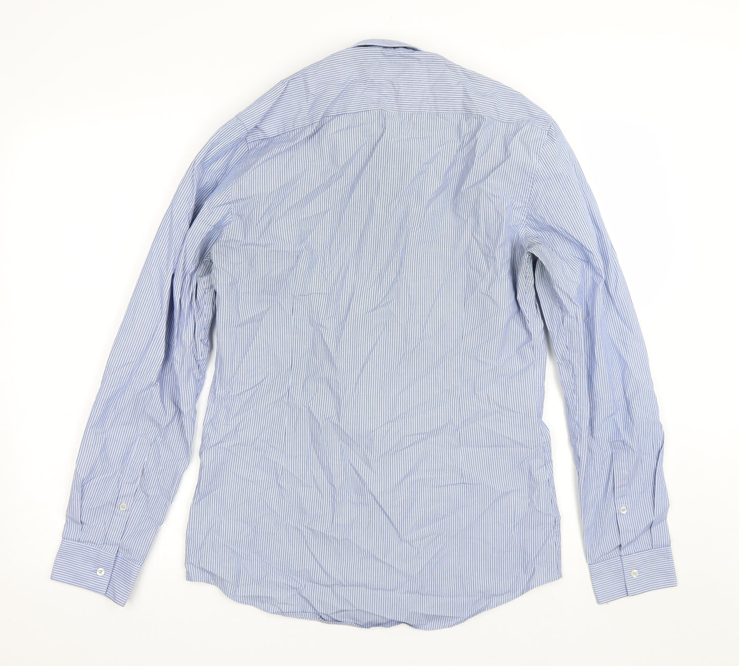 Limited Mens Blue Striped   Dress Shirt Size 15