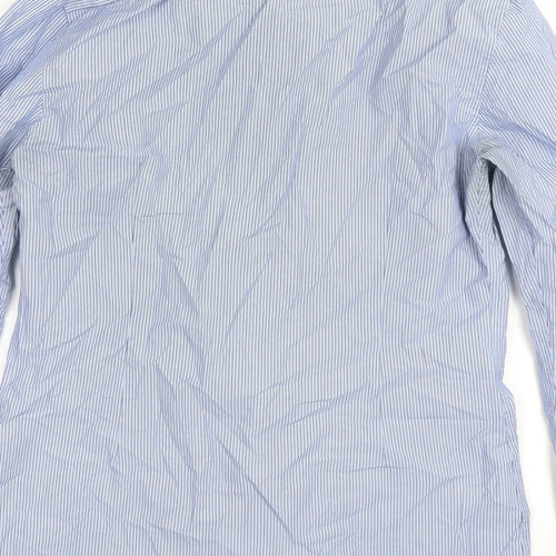 Limited Mens Blue Striped   Dress Shirt Size 15