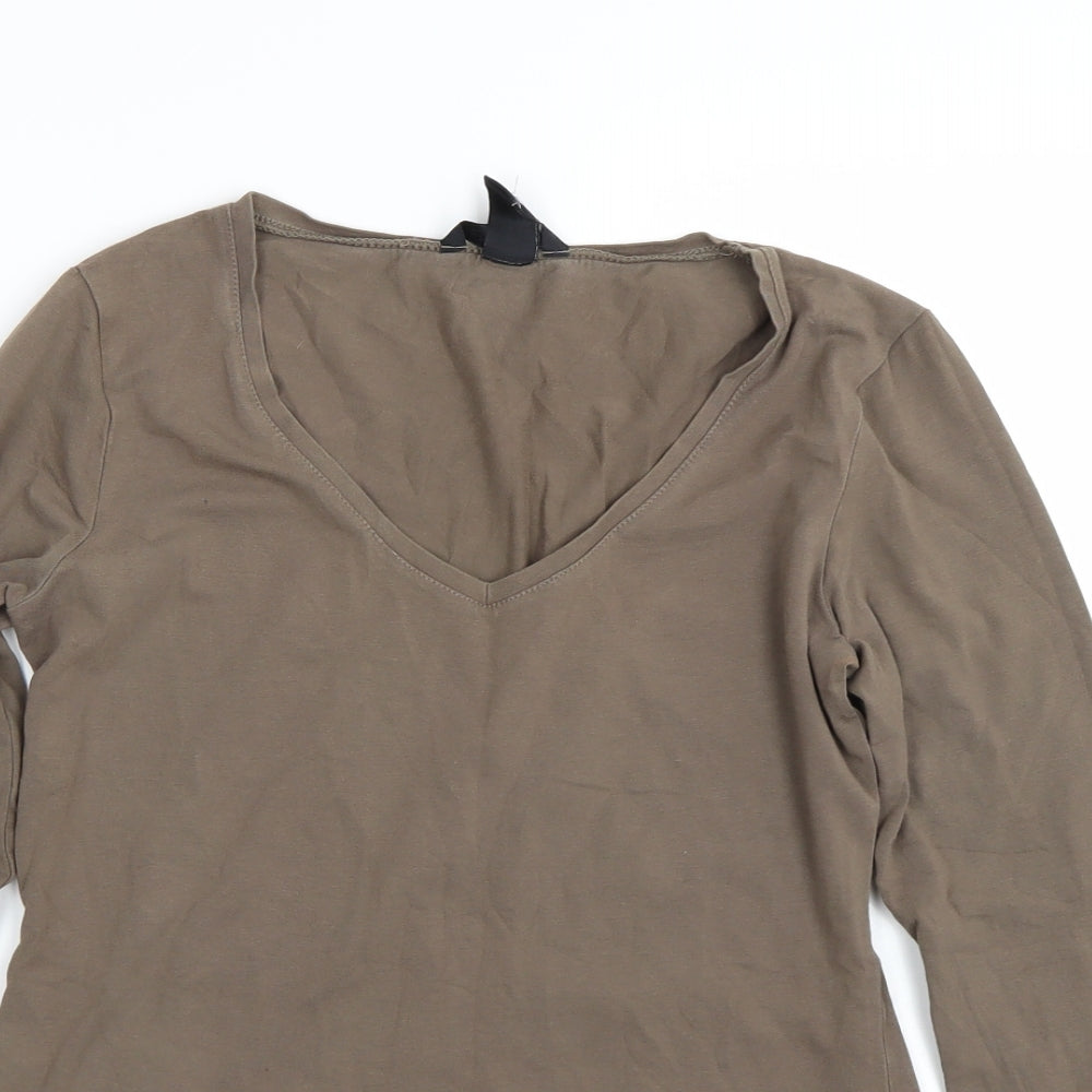 H&M Womens Brown   Basic T-Shirt Size S