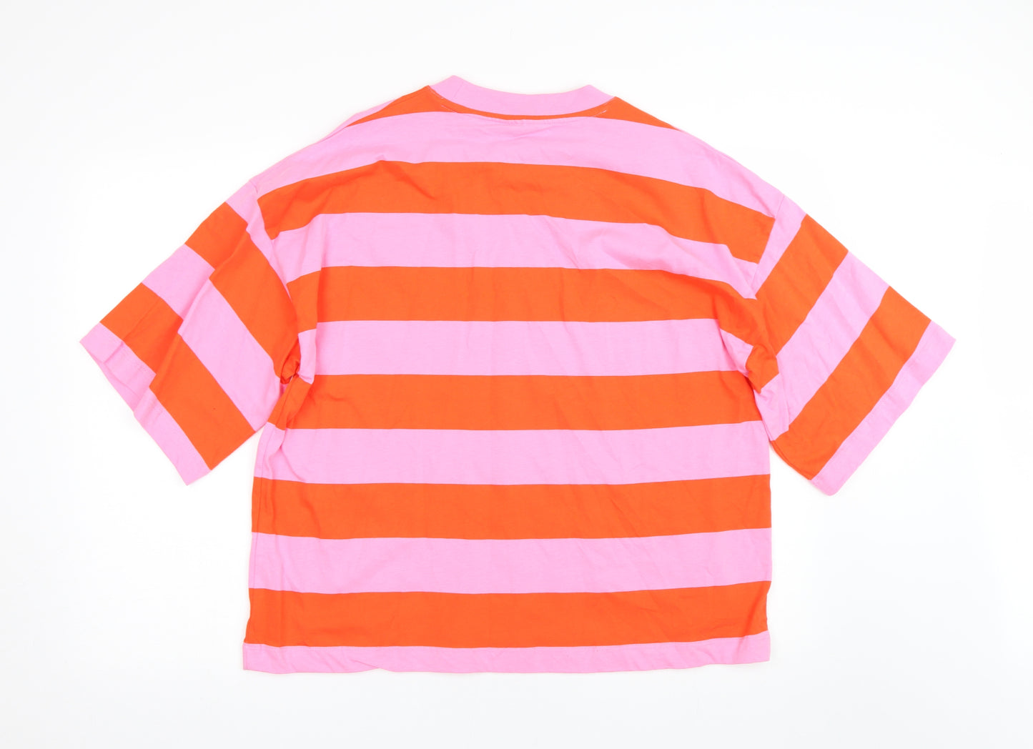 ASOS Womens Pink Striped  Basic T-Shirt Size 10