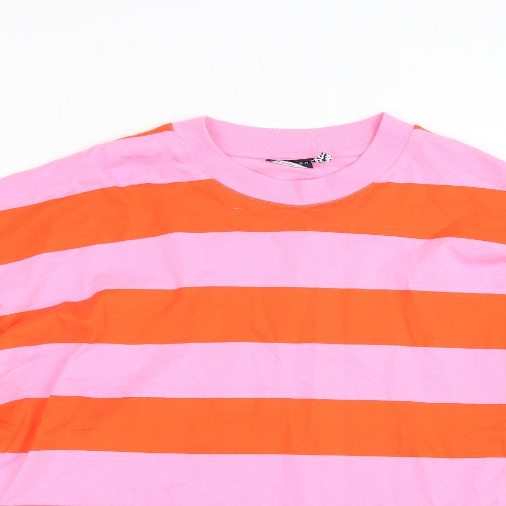 ASOS Womens Pink Striped  Basic T-Shirt Size 10