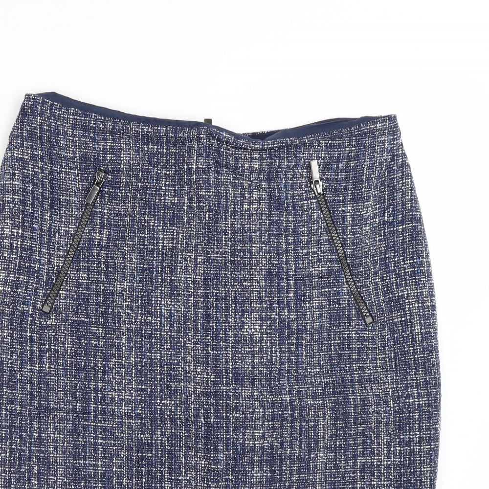 M&S Womens Blue   Bandage Skirt Size 10