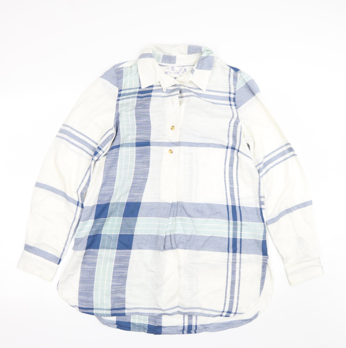 Matalan Womens Blue Check  Basic Button-Up Size 10