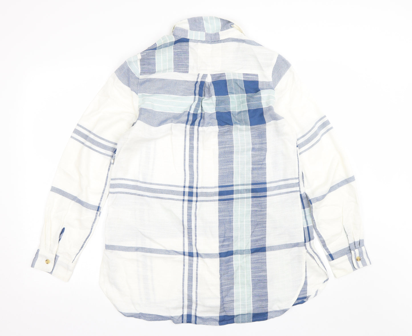 Matalan Womens Blue Check  Basic Button-Up Size 10