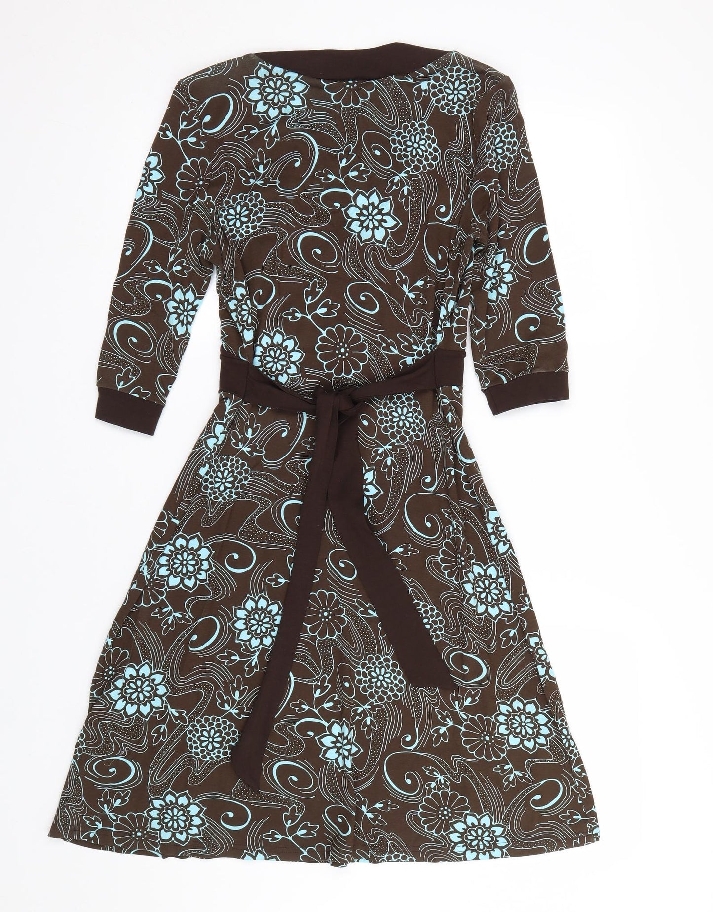 Jane Norman Womens Brown Floral  T-Shirt Dress  Size 12