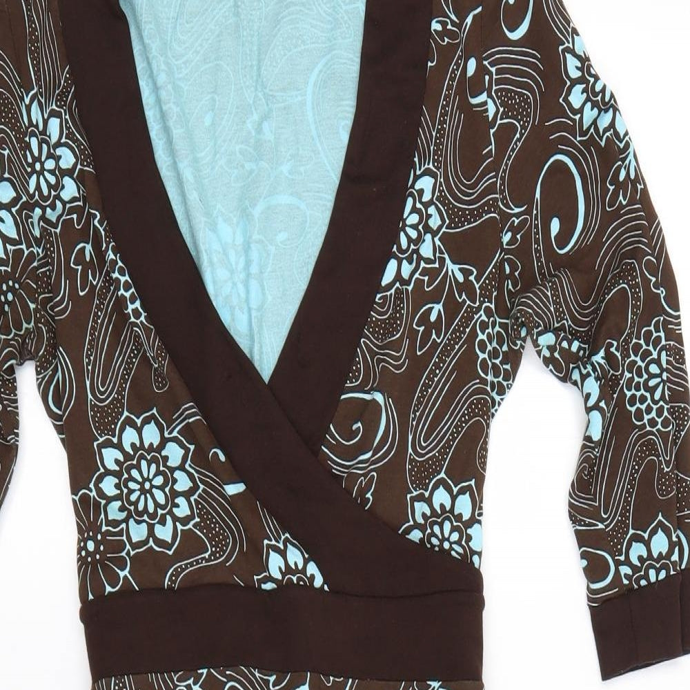 Jane Norman Womens Brown Floral  T-Shirt Dress  Size 12