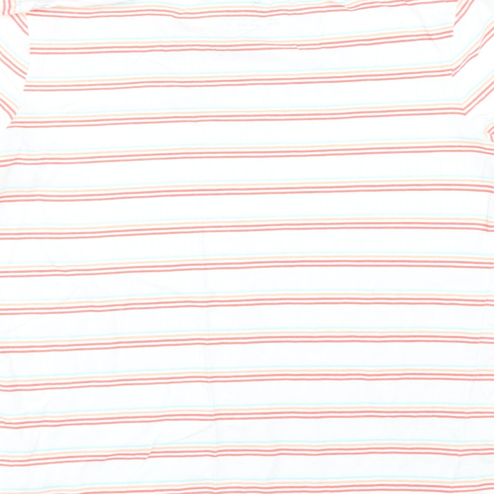 Primark Womens White Striped  Basic T-Shirt Size 12