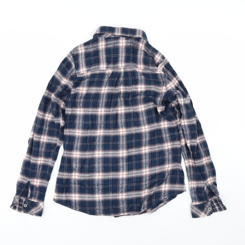 Matalan Womens Blue Check  Basic Button-Up Size 12