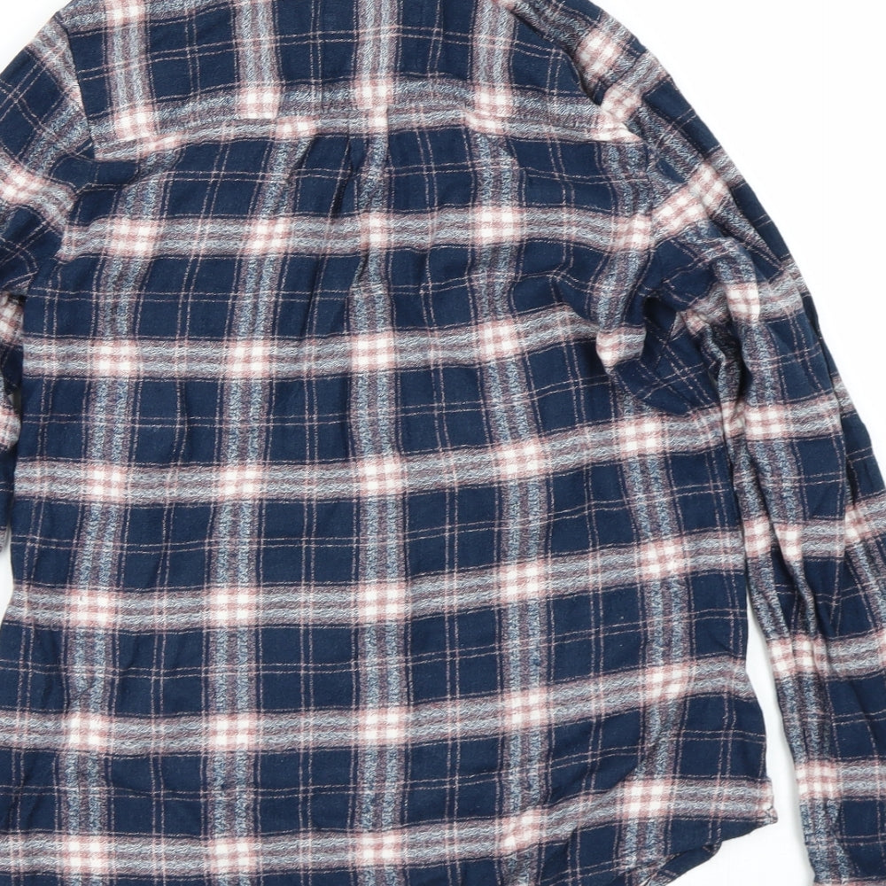 Matalan Womens Blue Check  Basic Button-Up Size 12