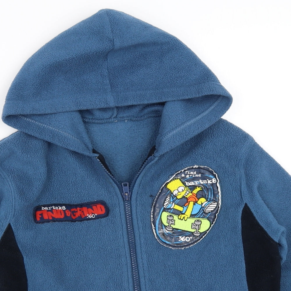 BHS Boys Blue  Fleece Jacket  Size 7-8 Years  - Bart Simpson