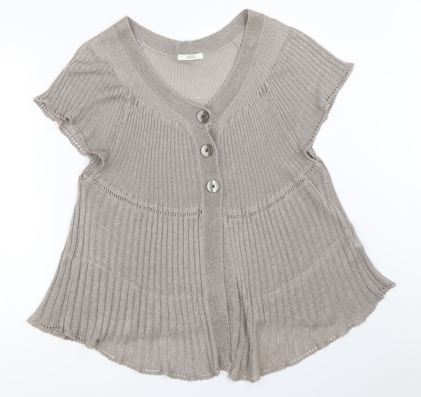 Marks and Spencer Womens Grey   Cardigan Jumper Size 18