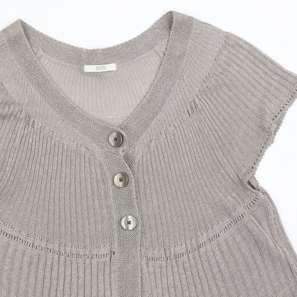 Marks and Spencer Womens Grey   Cardigan Jumper Size 18