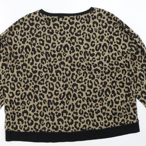 Marks and Spencer Womens Beige Animal Print  Pullover Sweatshirt Size 22