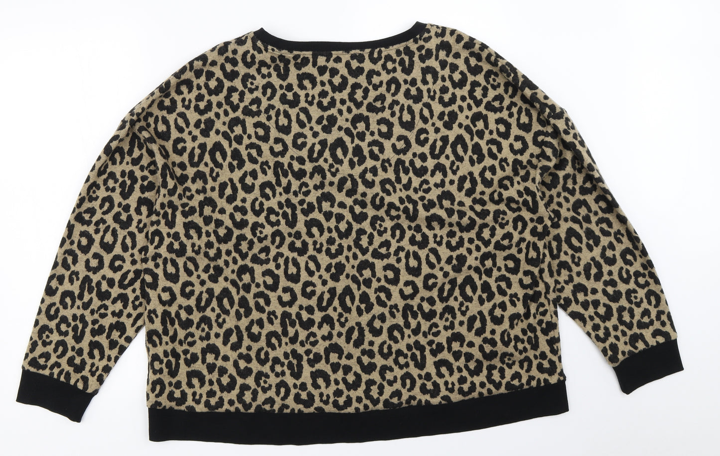 Marks and Spencer Womens Beige Animal Print  Pullover Sweatshirt Size 22