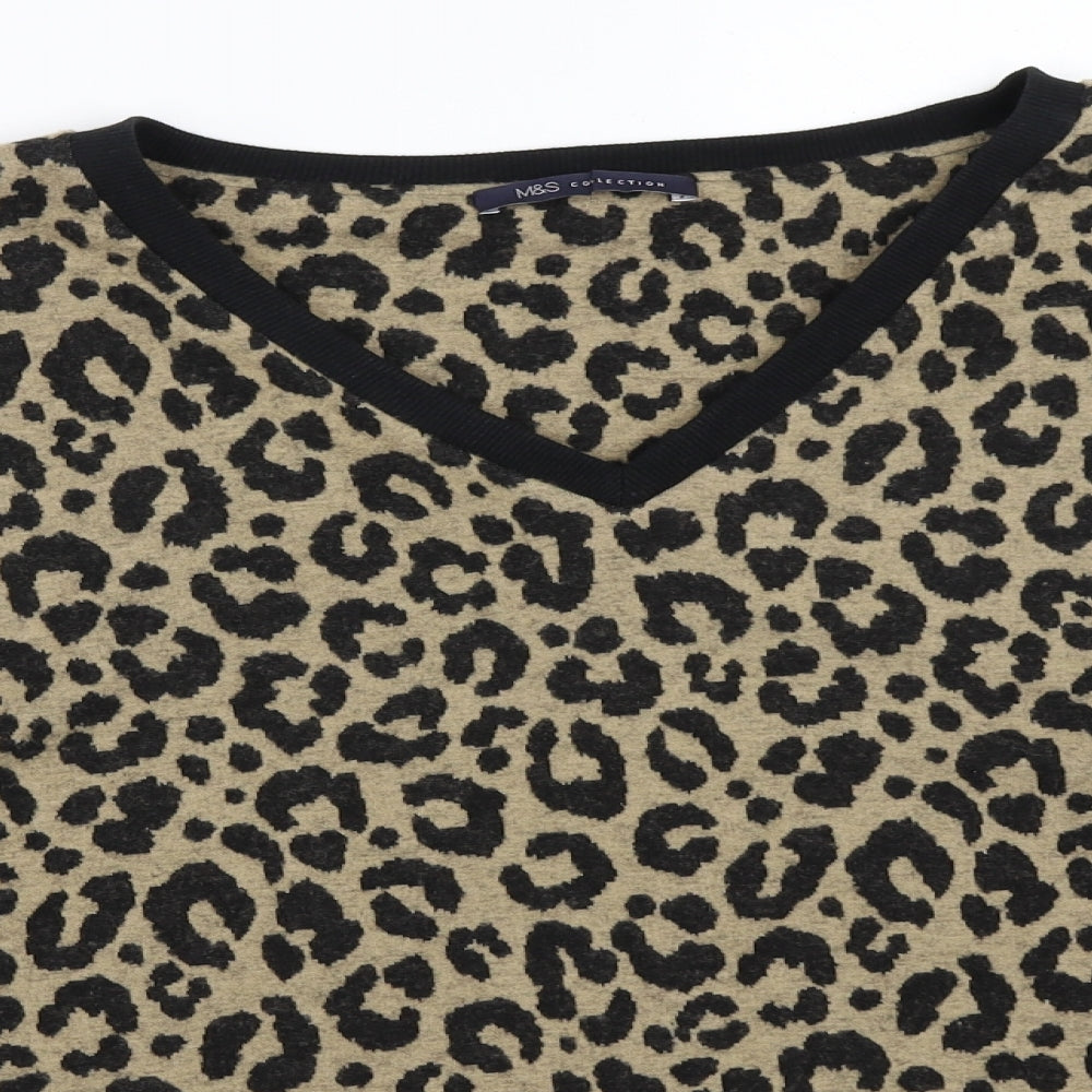 Marks and Spencer Womens Beige Animal Print  Pullover Sweatshirt Size 22