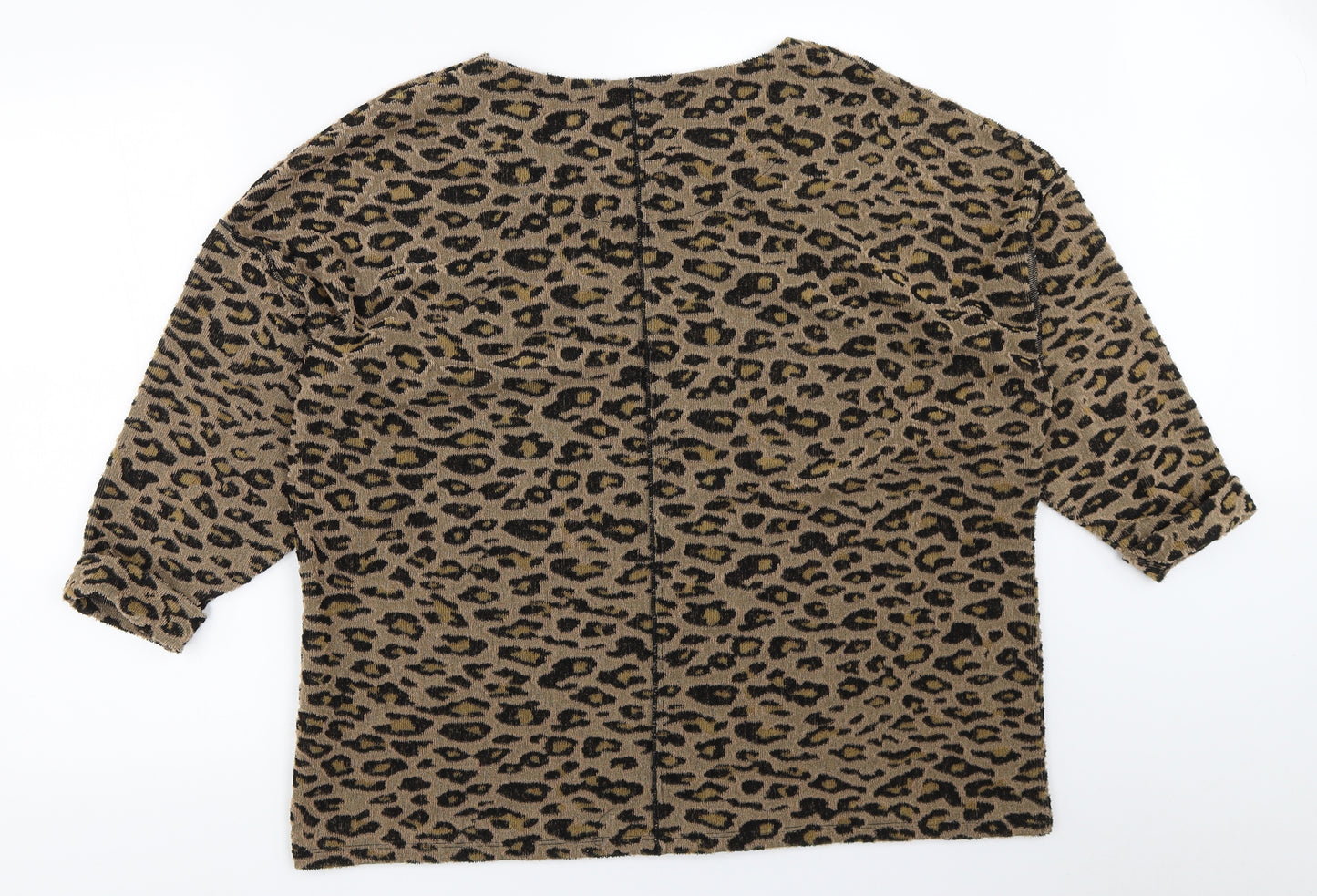 Per Una Womens Beige Animal Print  Pullover Jumper Size 18