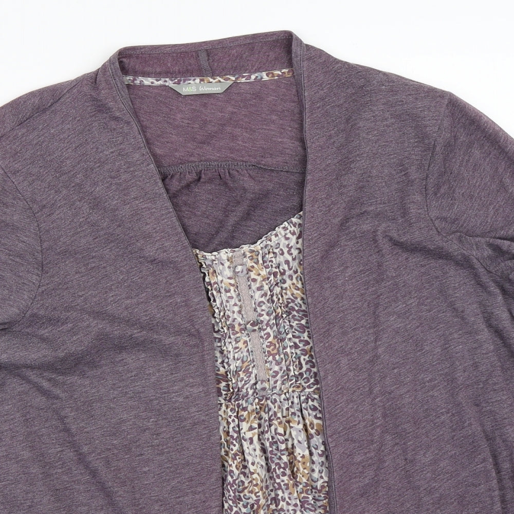 Marks and Spencer Womens Purple   Cardigan Jumper Size 20