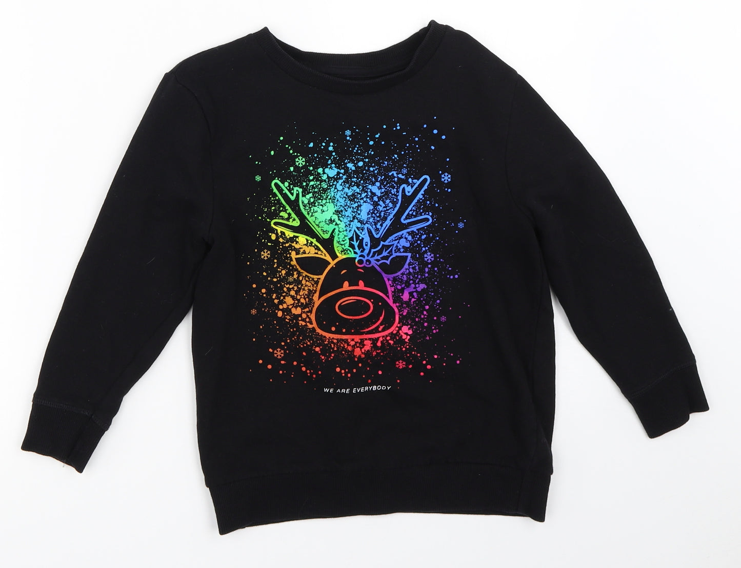 George Girls Black   Pullover Sweatshirt Size 6-7 Years