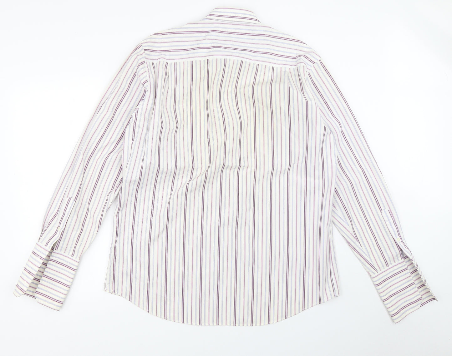 NEXT Mens White Striped   Dress Shirt Size 16