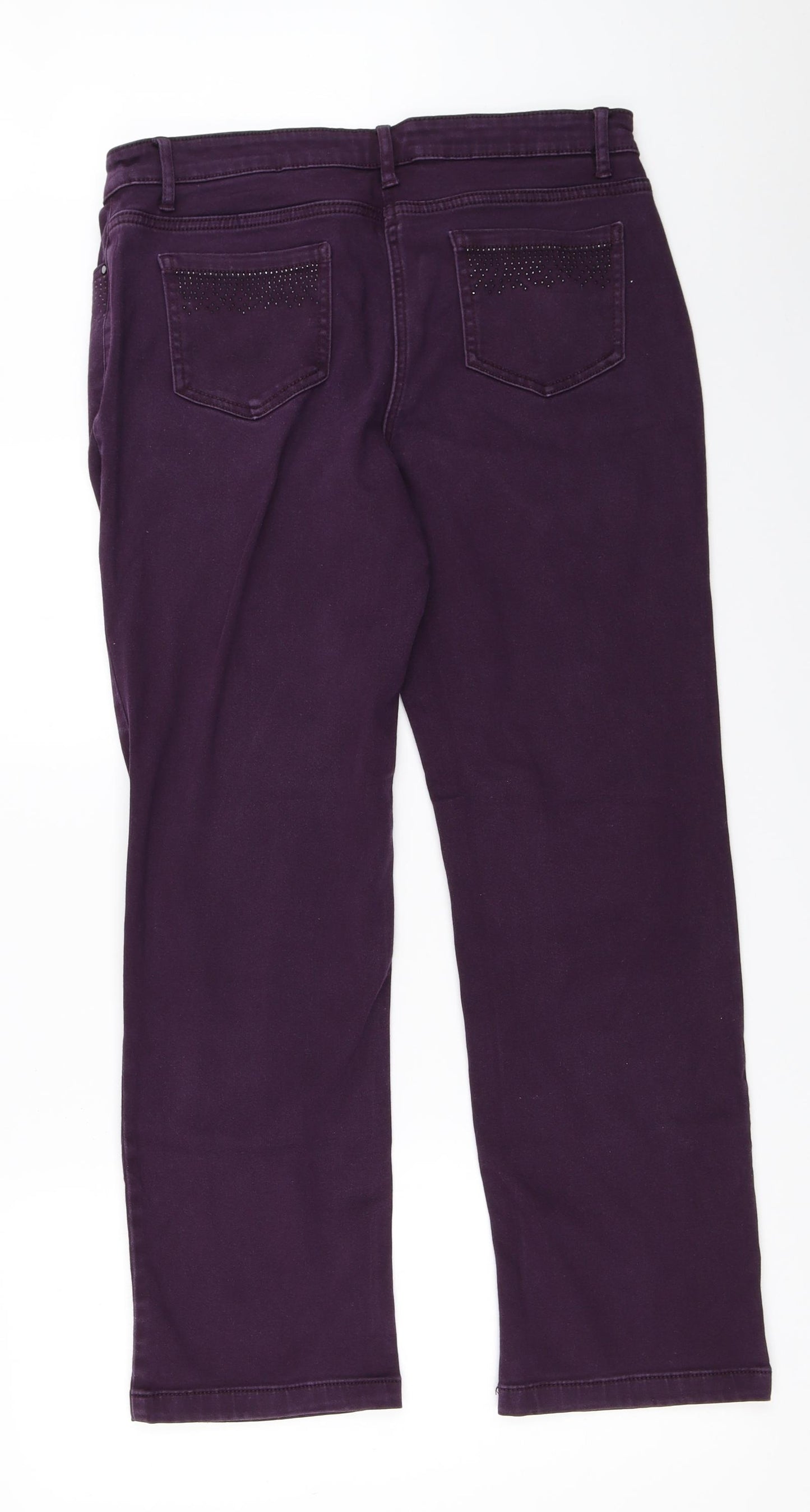 Marks and Spencer Womens Purple   Straight Jeans Size 14 L27 in