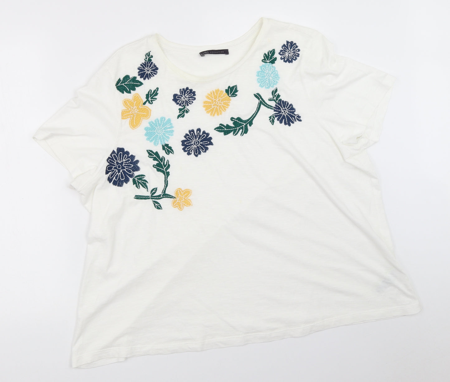 Marks and Spencer Womens White   Basic T-Shirt Size 20