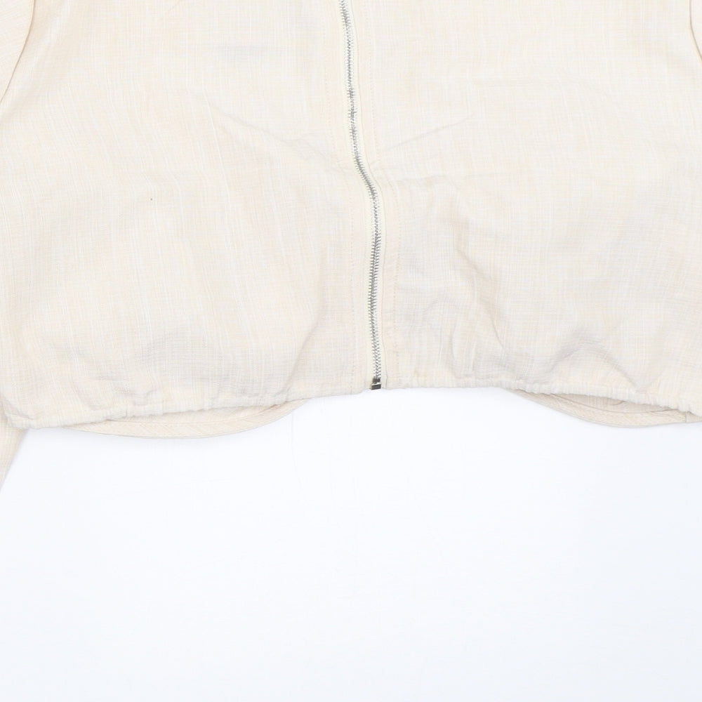 PRETTYLITTLETHING Womens Beige   Cropped Blouse Size 18