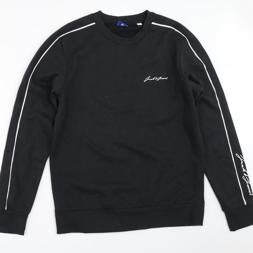 JACK & JONES Mens Black   Pullover Sweatshirt Size M