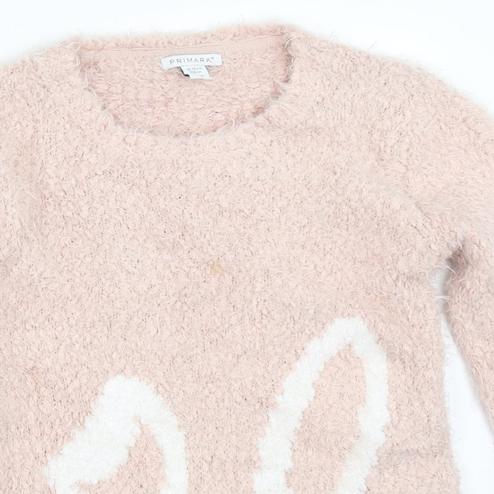 Primark Girls Pink   Pullover Jumper Size 12-13 Years