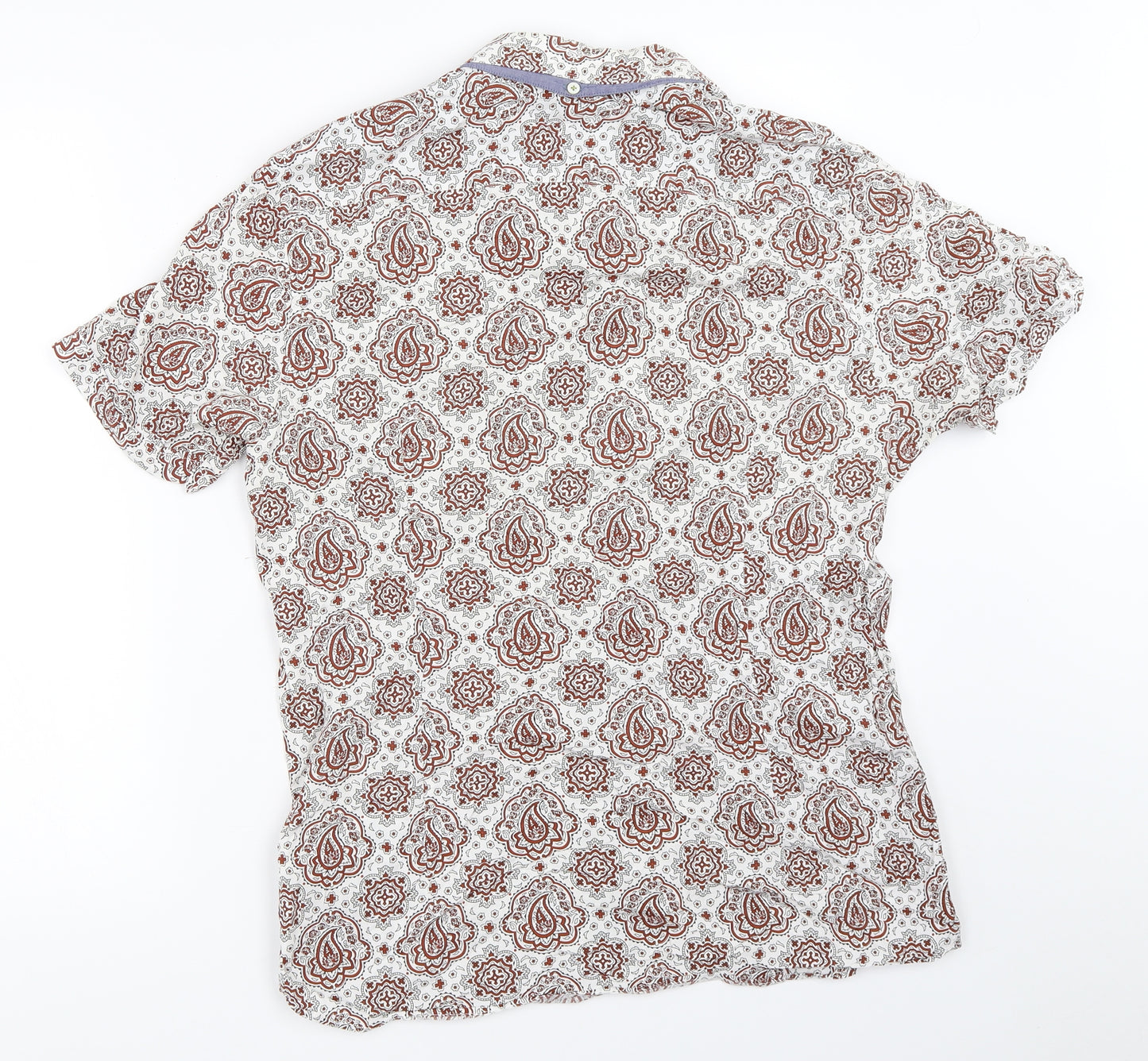 Ted Baker Mens White Geometric   Button-Up Size M